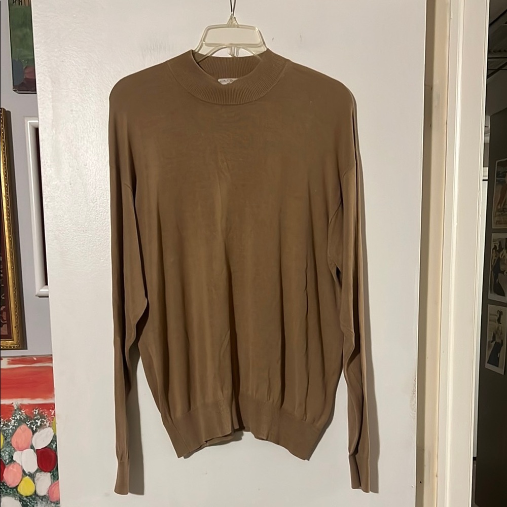 Va Bene mens tan mock turtleneck
